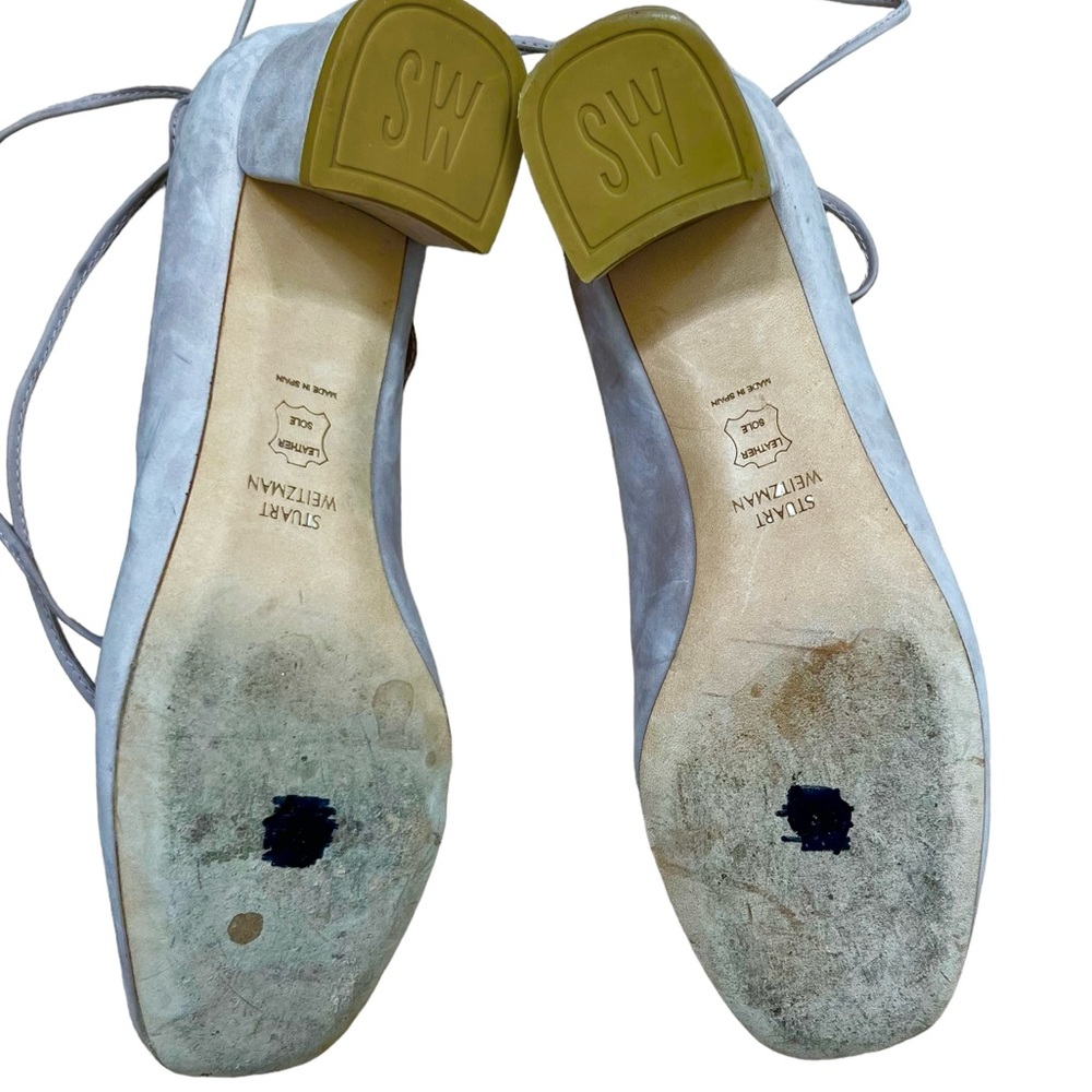 Stuart Weitzman Cordon Lace Up Suede Pumps - Picture 11 of 11